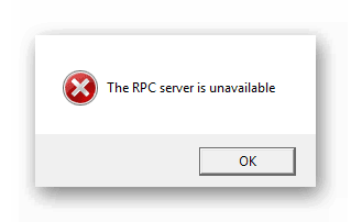 Вид ошибки Сервер RPC недоступен в Avast